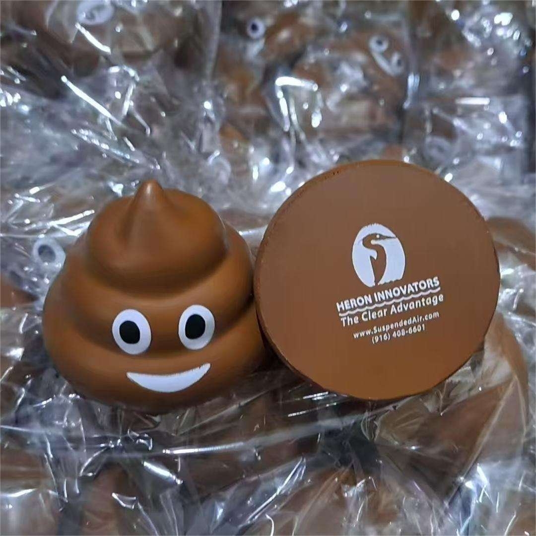 Poo Stress Ball Imprint Logo Smile Poo Stress Toys Soft Squeeze Toys for Promotion Gifts