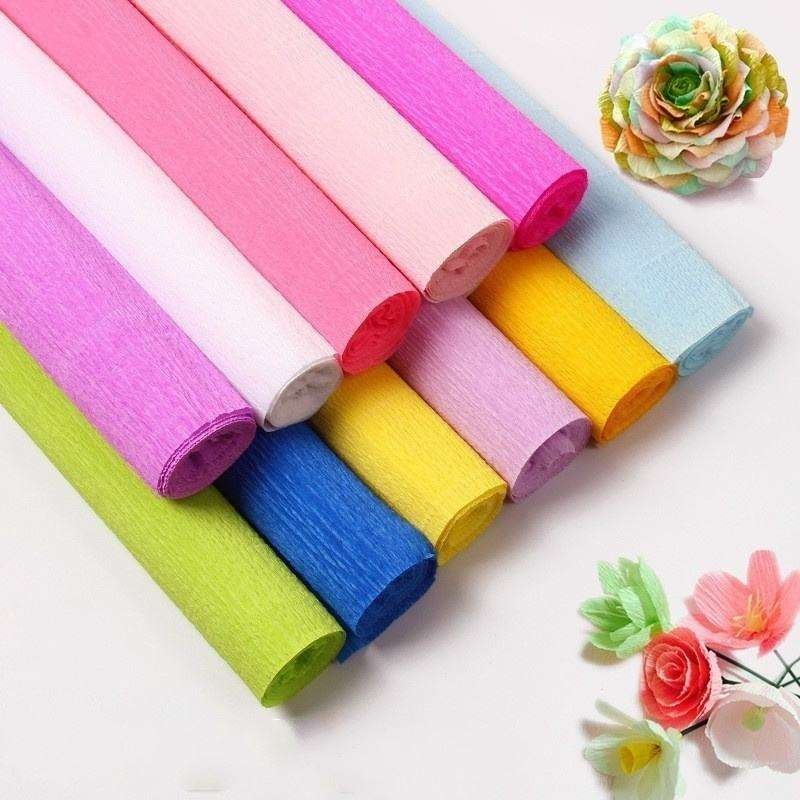 Colored Waterproof Italian Crepe Paper Backdrop Roll Kids Handmade DIY Flower Make Wrapping Fold Scrapbooking Party Decorations