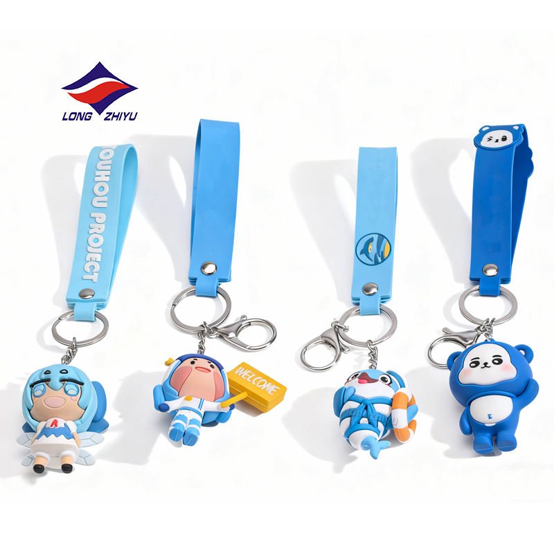 Longzhiyu 20 Years Wholesale Custom 2D/3D Soft Rubber Key Chain Plastic Pvc Key Holder Chain Personalised Logo Fashion Keychains
