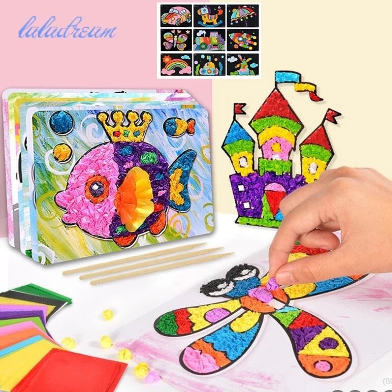 Creative Paper Crafts Kindergarten Children DIY Cartoon Felt Paper Crafts Toys Handicraft Drawing Toys