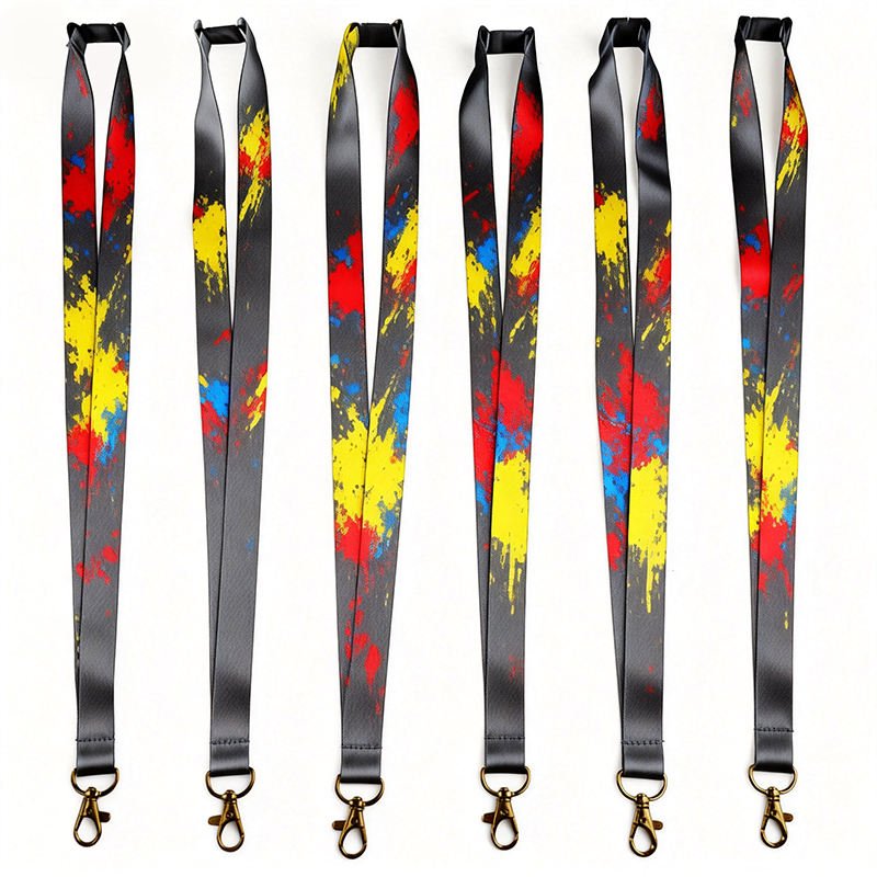 Manufacturer Custom Logo Silk Screen Printed Neck Retractable Name ID Card Badge Holder Polyester Lanyard with Card Holder