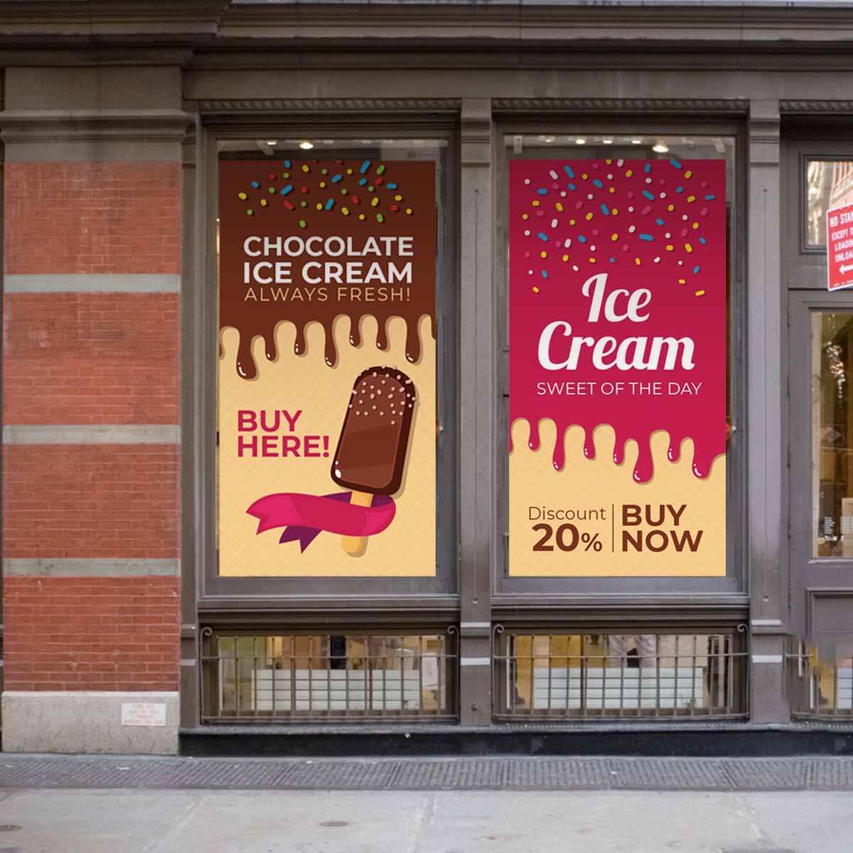 Digital Printing Vinyl Window Stickers for Storefront Advertising and Food Business Decoration