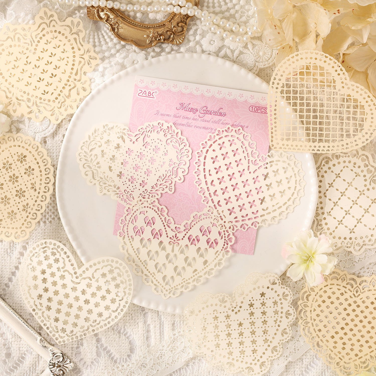 10 Sheets Per Pack of Craft Paper Greyshade Collection DIY Lace-cutout Notebook Embellishments