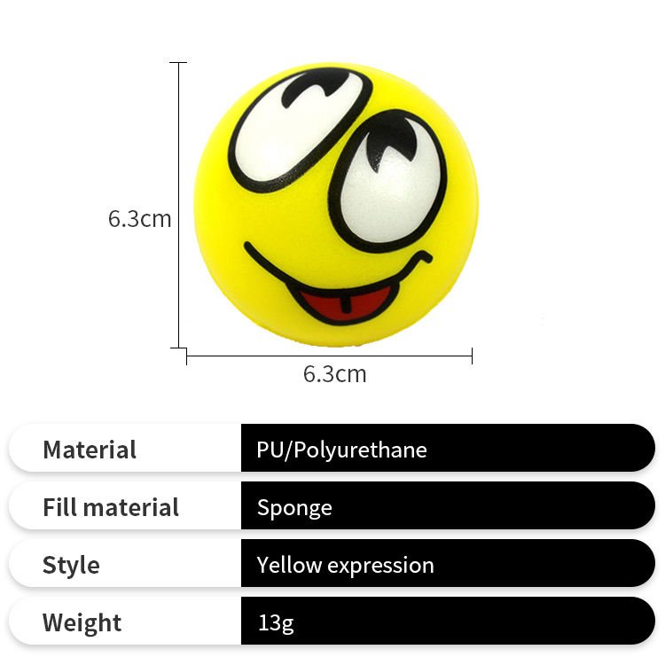 2026 New Promotional Toys Small Round Smile Face PU Foam Advertising Stress Ball in China