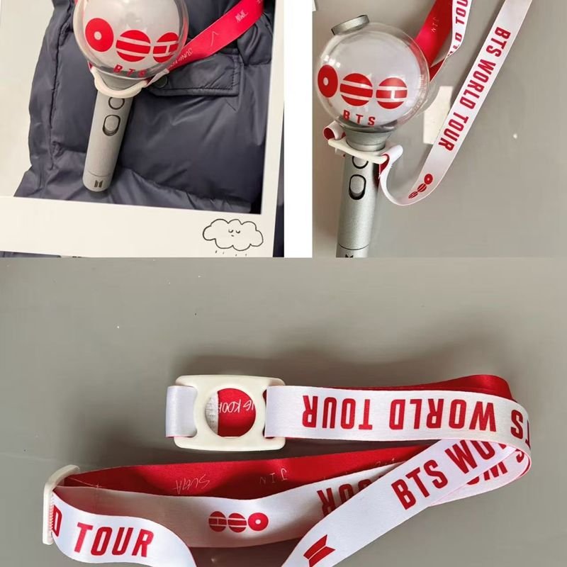 Wholesale Rubber Accessories K-pop Idol Fans Light Stick Shoulder Strap Carrying Polyester Kpop Lightstick Holder Lanyard