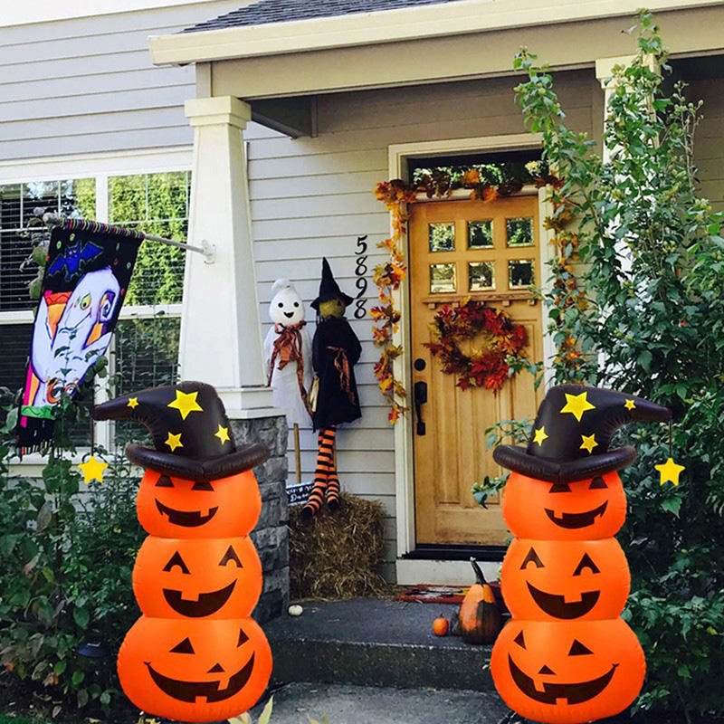 Halloween Decorations 55" Inflatable Pumpkin Tumbler Party Decor Toys for Kids Adults Blow up Yard Decorations