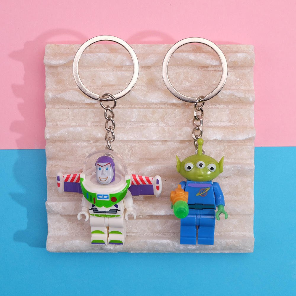 Creative Cute Building Blocks PVC Keychain US Team Bath Unicorn Small Pendant Wholesale Foreign Trade Gifts