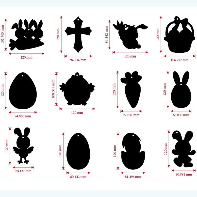 DIY Craft Children's Art Scratch Paper Black Cutting Customized Pattern Diverse Shapes for Easter Rabbits