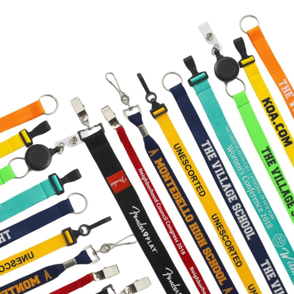 Wholesale Personalized Blank Polyester Badge Neck Straps Blank Key Printing Custom Lanyard With Buckle Adjustable