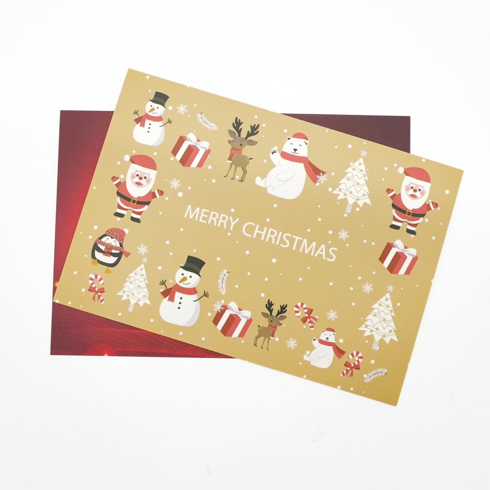 Factory Price Custom Christmas Holiday Greeting Card Set with Cute Design Thank You Card for Shopping Gift Card