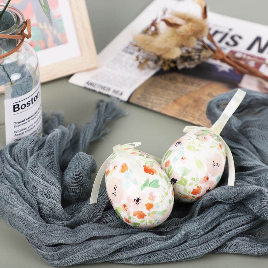 2025 Best-Selling High Quality Customized Polyfoam Ornament Flocking-Printed Handmade Bauble for Easter Decoration