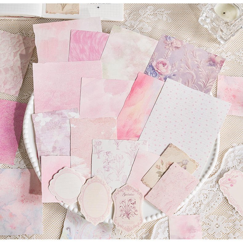 100sheets DIY Retro Material Paper DIY Vintage Scrapbook Decorative Paper Card Making Paper DIY Craft Journaling Supplies