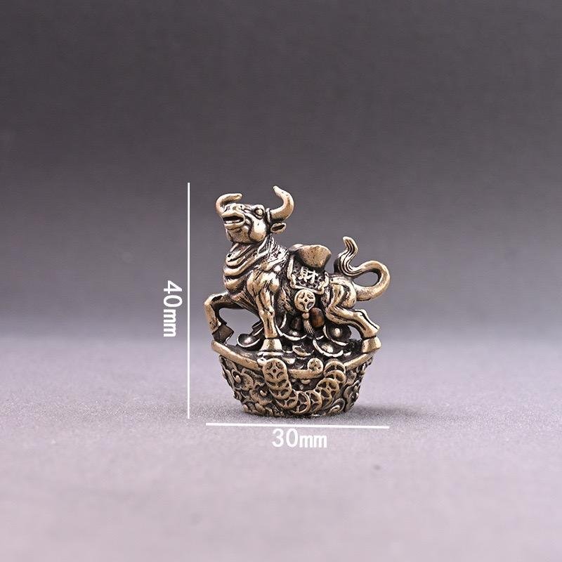 1pc Retro Copper Yuanbao Twelve Zodiac Incense Holder Indoor Incense Stand Creative Yellow Copper Dragon tiger Metal Handicraft