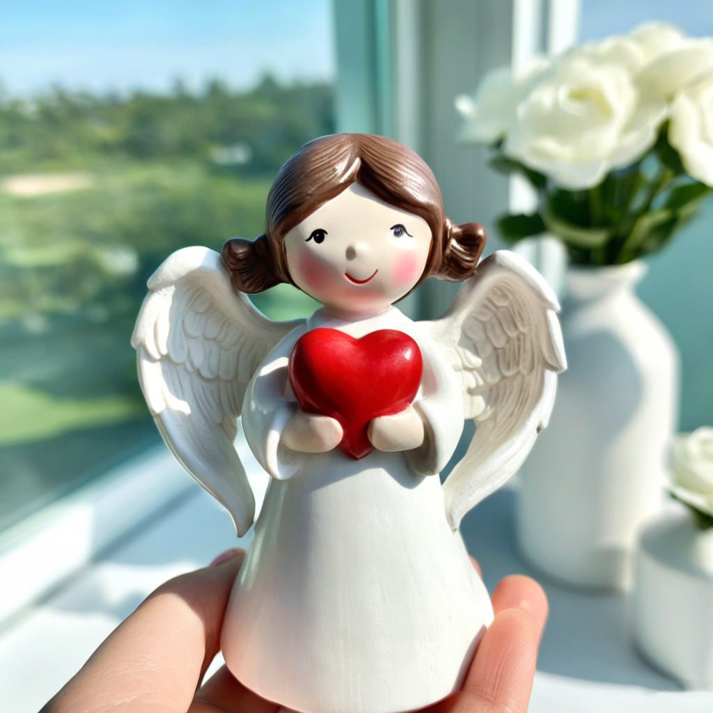 New Design Resin Crafts Angel Girl Statue Holds the Star With Led Lights Home Decor Figurine Custom