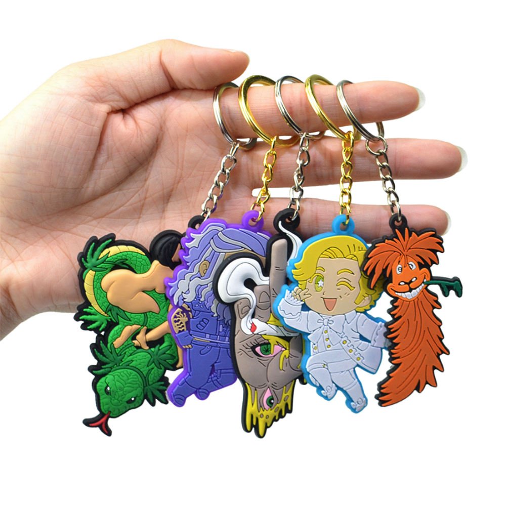 OEM Manufacturer Keychain Made Custom Logo Soft 2D 3D Pvc Keyring Cute Rubber PVC Anime Key Chain