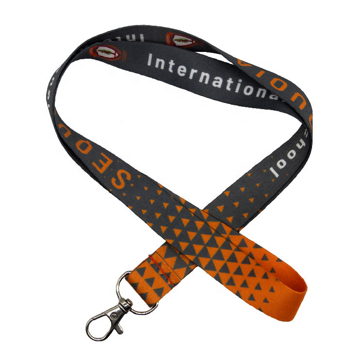 Custom Your Logo Polyester Lanyard Heat-transfer Printing Logo Neckband Promoting Company Logo Satin for ID Badge