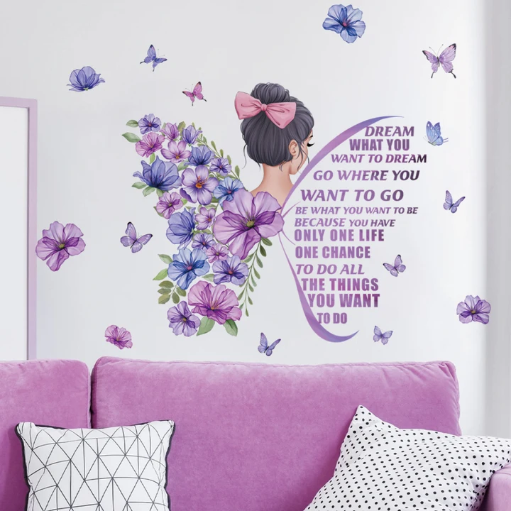 Custom Design Glossy Colorful Wall Sticker UV Resistant PVC Self-Adhesive Vinyl Roll Home Decoration Decals