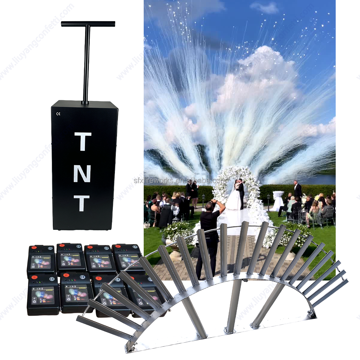 Event Rent Fx Customize Confetti Powder Cannon Party Supplies New Design Popper Fireworks Wedding Tnt Smoke Bomb Gender Reveal