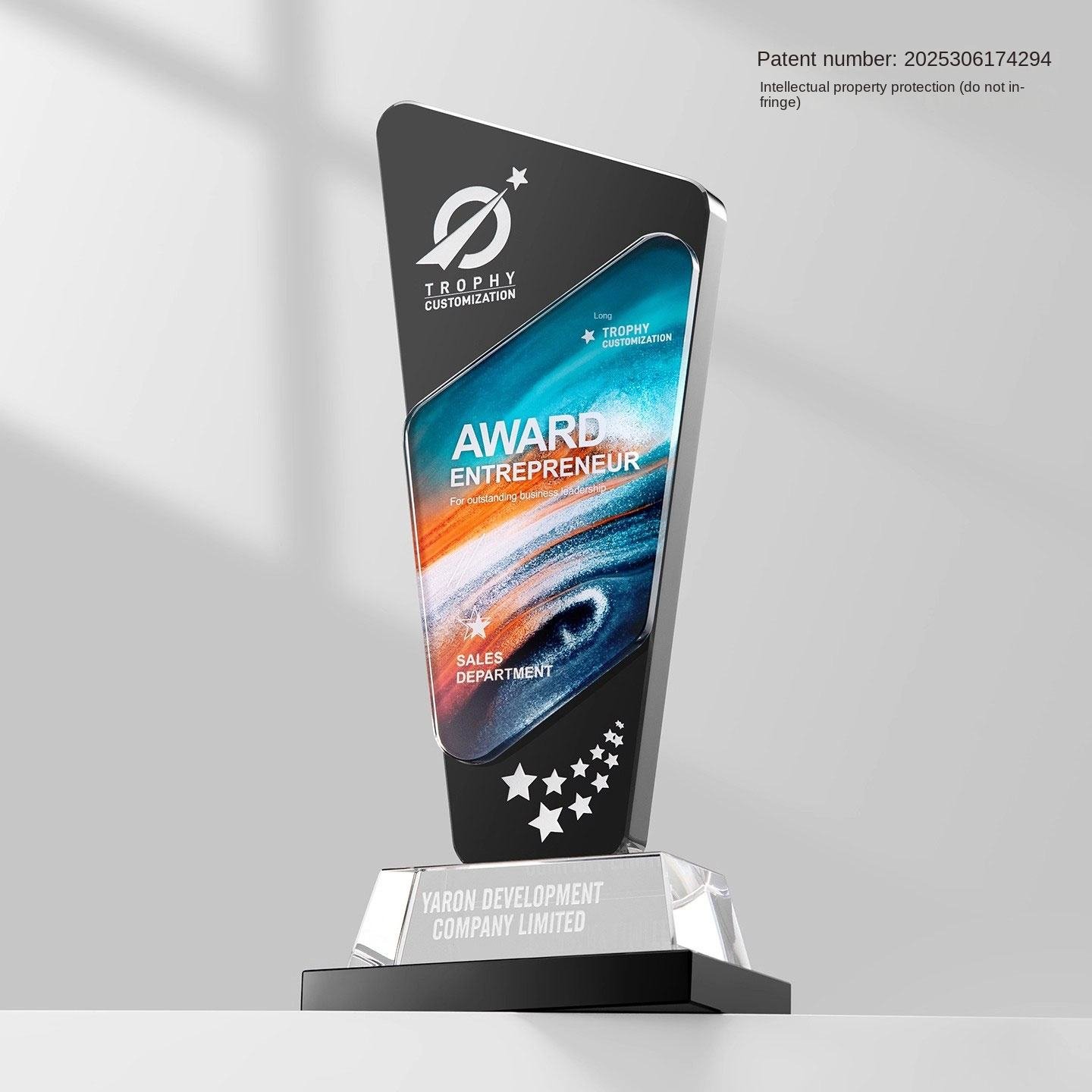 Premium Artificial Crystal Star Trophy | Custom High-End Annual Meeting Award for Outstanding Staff & Team Champions