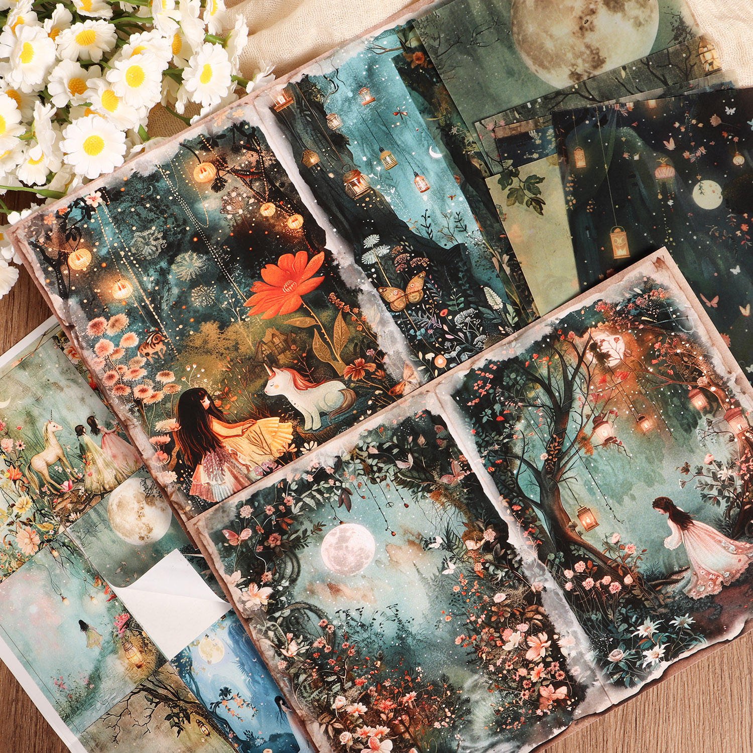 JAI IMAN 60pieces/set Fantasy DIY Scrapbook Decoration Paper With 36stickers for Crafts Handmade Accessories