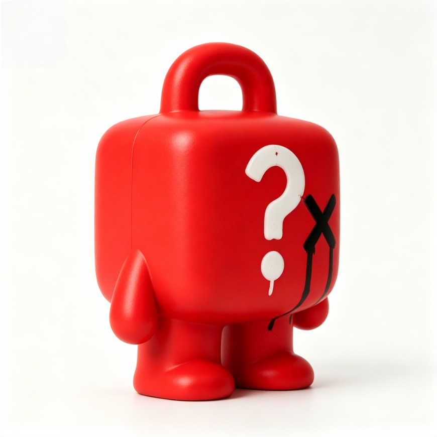 Wholesale Promotion Custom Blind Box Toy, Red Lock-shape PVC Art Figure, Designer Collectible Toys for Festival Promotion Gift