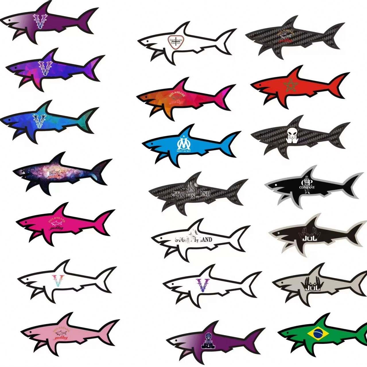 2025 3D Paul Shark Sticker logo Waterproof Cartoon Decoration Sticker Wholesale Inventory Sticker