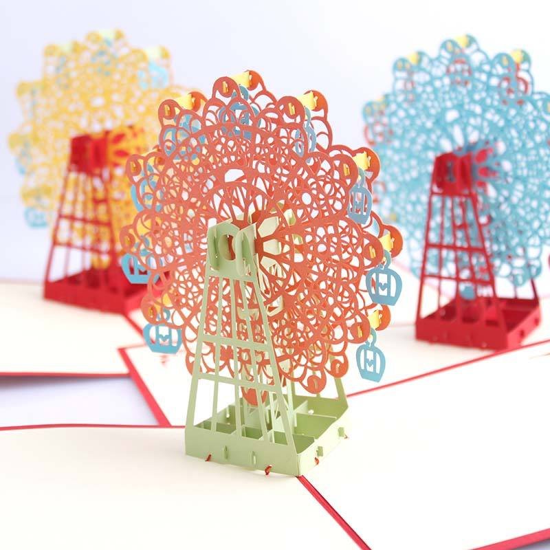 Handicraft Paper Crafts for Weddings Customizable Architecture Greeting Cards with Pop-up Design for Weddings