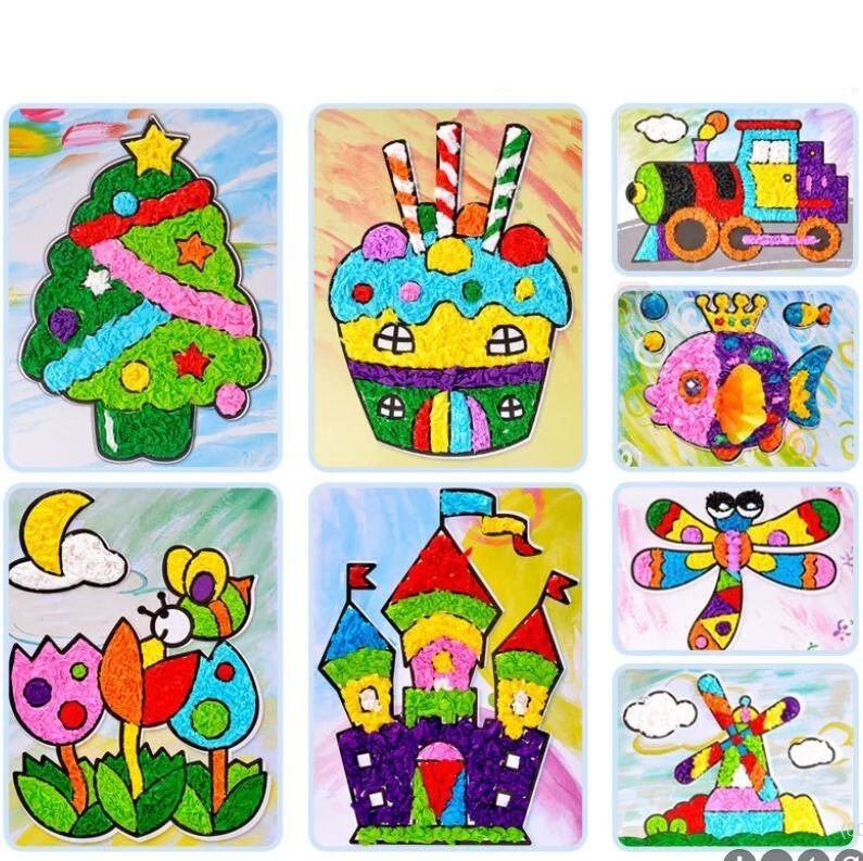 Creative Paper Crafts Kindergarten Children DIY Cartoon Felt Paper Crafts Toys Handicraft Drawing Toys