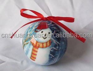 60mm Christmas Polyfoam Ball with Lively Sticker Christmas Paper Wrapped Ball Christmas Balls with Photos
