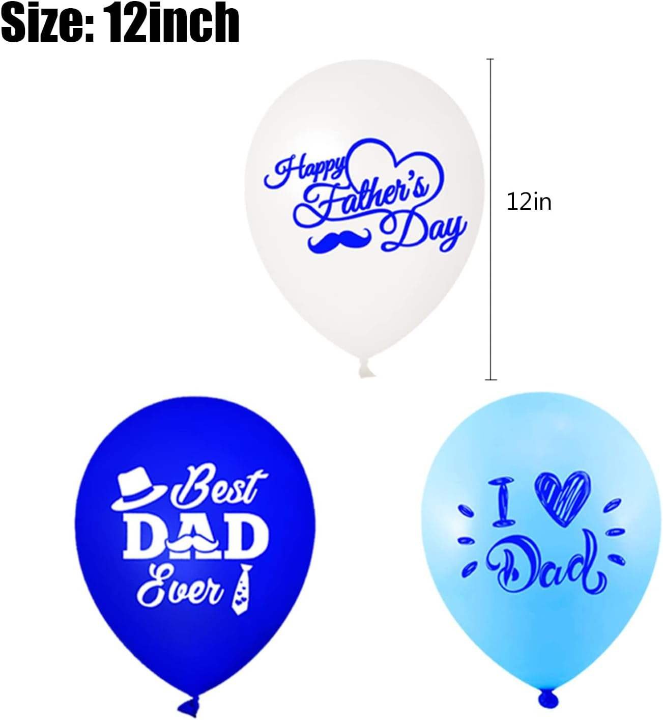 Wholesale I Love Dad Latex Balloons for Father's Day Party Supplies18pcs/sets Father's Day Blue Balloons for Party Decorations