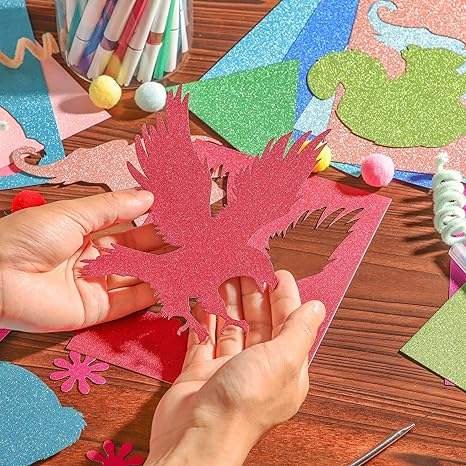 A5 Glitter Cardstock Heavy Weight Colored Sparkle Paper Pad for DIY Projects Card Making Birthday Wedding Paper &Paper Crafts