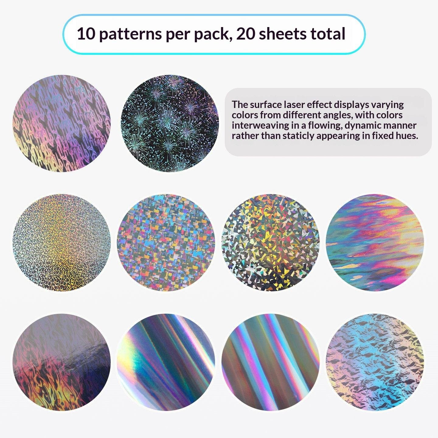 Square 15 cm Colorful Laser Paper 10 Kinds Laser Patterns Handmade Origami Glittering Shiny Silver Paper Basic Packaging