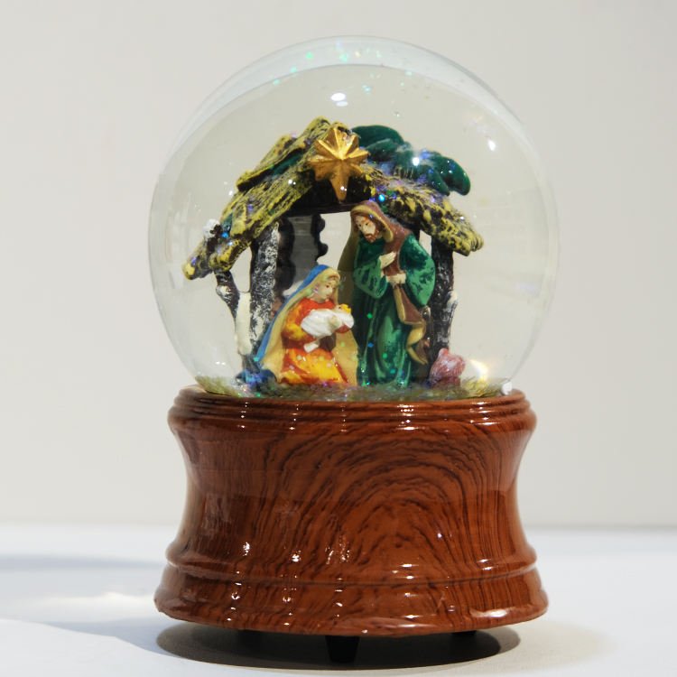 Catholic Holy Crystal Ball Resin Ornament Decoration Religious Crafts Jesus Resin Crystal Ball Religious Crafts