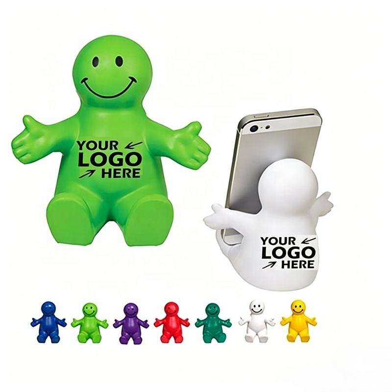 Custom Branded PU Foam Stress Relief Man Toy Bulk Promotional Squeeze Ball with Smiley Face