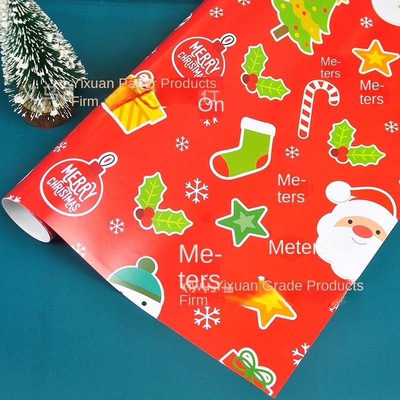 Christmas Wrapping Paper for Holiday Gifts Gravure Printing Waterproof Craft Paper Cross-Border E-Commerce Platform Supported