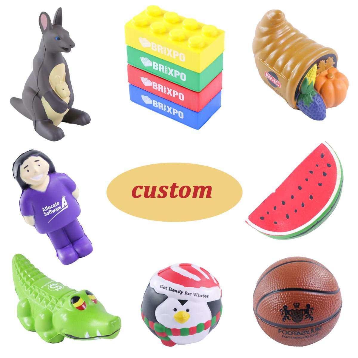 Promotional Gift Adults Squish Stress Toys Ball Bulk Custom PU Anti Stress Balls with logo Personalized