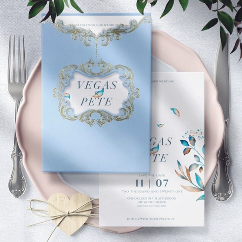 High Quality Custom Cardboard Wedding Invites with Laser-Cut Design Premium Offset Paper Envelopes Global Card