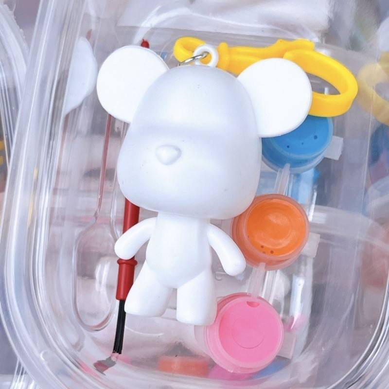 Creative DIY Handmade Plastic Bear Toy Children's Graffiti Glue Doll Keychain Internet Celebrity Violent Hot Item Other Crafts