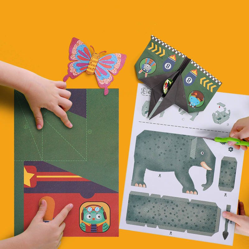 3D Hot Children Origami Paper Book Animal Pattern Selling Educational Creative Animal Paper Craft Origami/Papercuts Toy