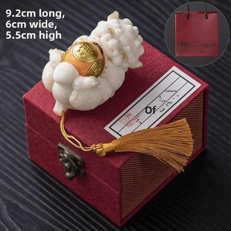 Creative Chinese-style Cultural Creative Gift Set Hand-played Artificial Stone Ornaments Symbolic Meaning Birthday Presents Made