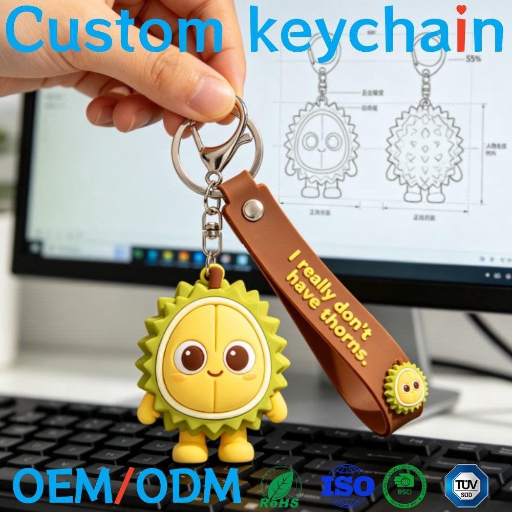 Custom Cartoon Anime Characters Wholesale 3D Sports Keychains Souvenirs Plastic PVC Keyring Pendant Rubber Key Chain