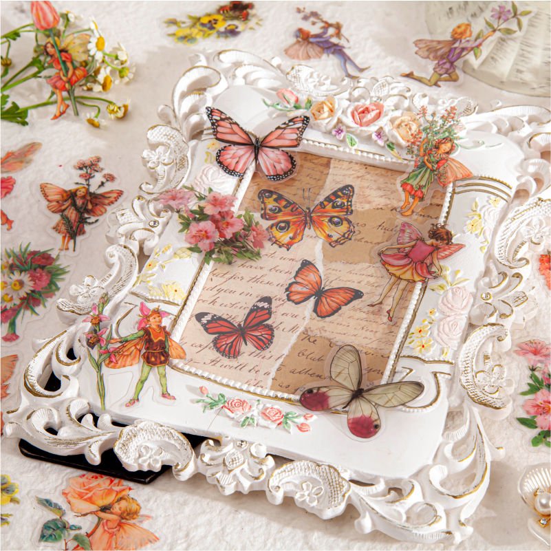 45 Pcs/box Flower Fairy Diary Series Decorative PVC Sticker Scrapbooking Diy Label Diary Stationery Album Journal Retro Stick