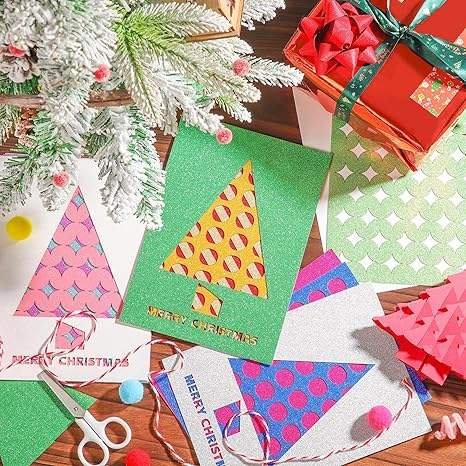 A5 Glitter Cardstock Heavy Weight Colored Sparkle Paper Pad for DIY Projects Card Making Birthday Wedding Paper &Paper Crafts
