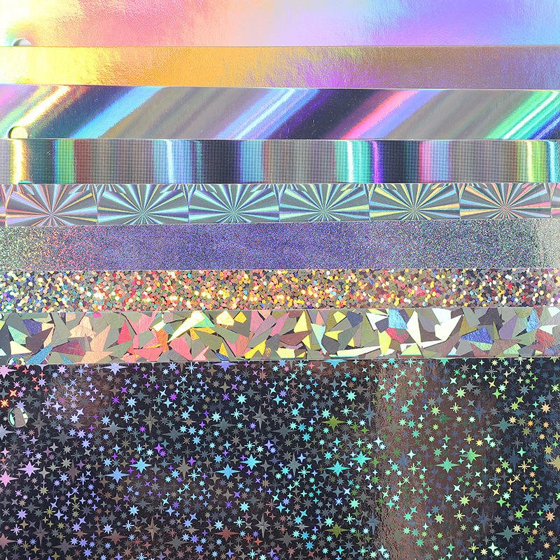 Sentao Holographic Cardstock Metallic Iridescent Mirror Paper Foil Board Reflective Sheets for Scrapbook Poster DIY Craft