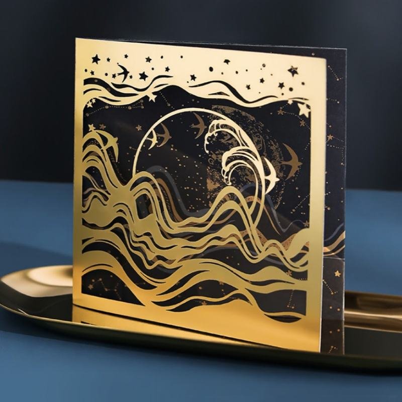 High Quality Custom Cardboard Wedding Invites with Laser-Cut Design Premium Offset Paper Envelopes Greeting Card