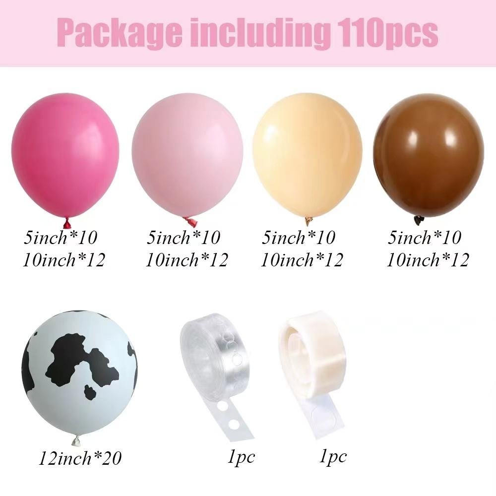 110pcs Theme Birthday Pink White Balloon Garland Arch Kits for Kids Birthday Backdrop Decoration Holiday Baby Shower Balloons