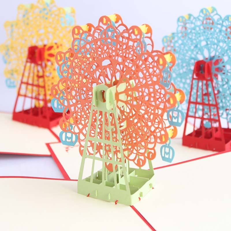 Handicraft Paper Crafts for Weddings Customizable Architecture Greeting Cards with Pop-up Design for Weddings