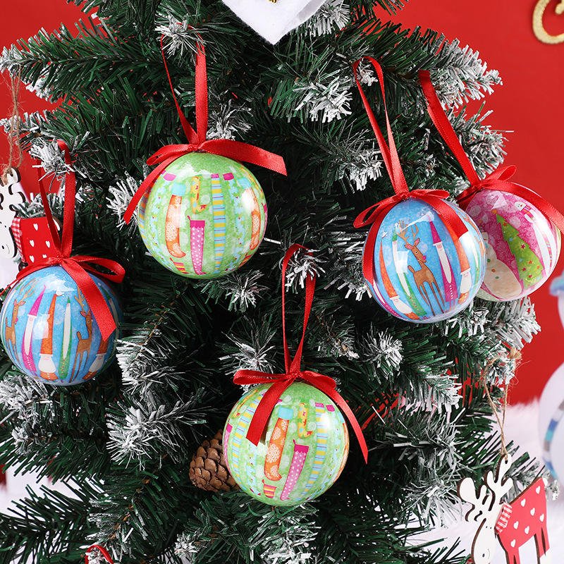 Cross-Border New Christmas Supplies Ornaments Pendants Tree Hangings 14-Piece Set Semi-handmade Ball Polyfoam Full Color