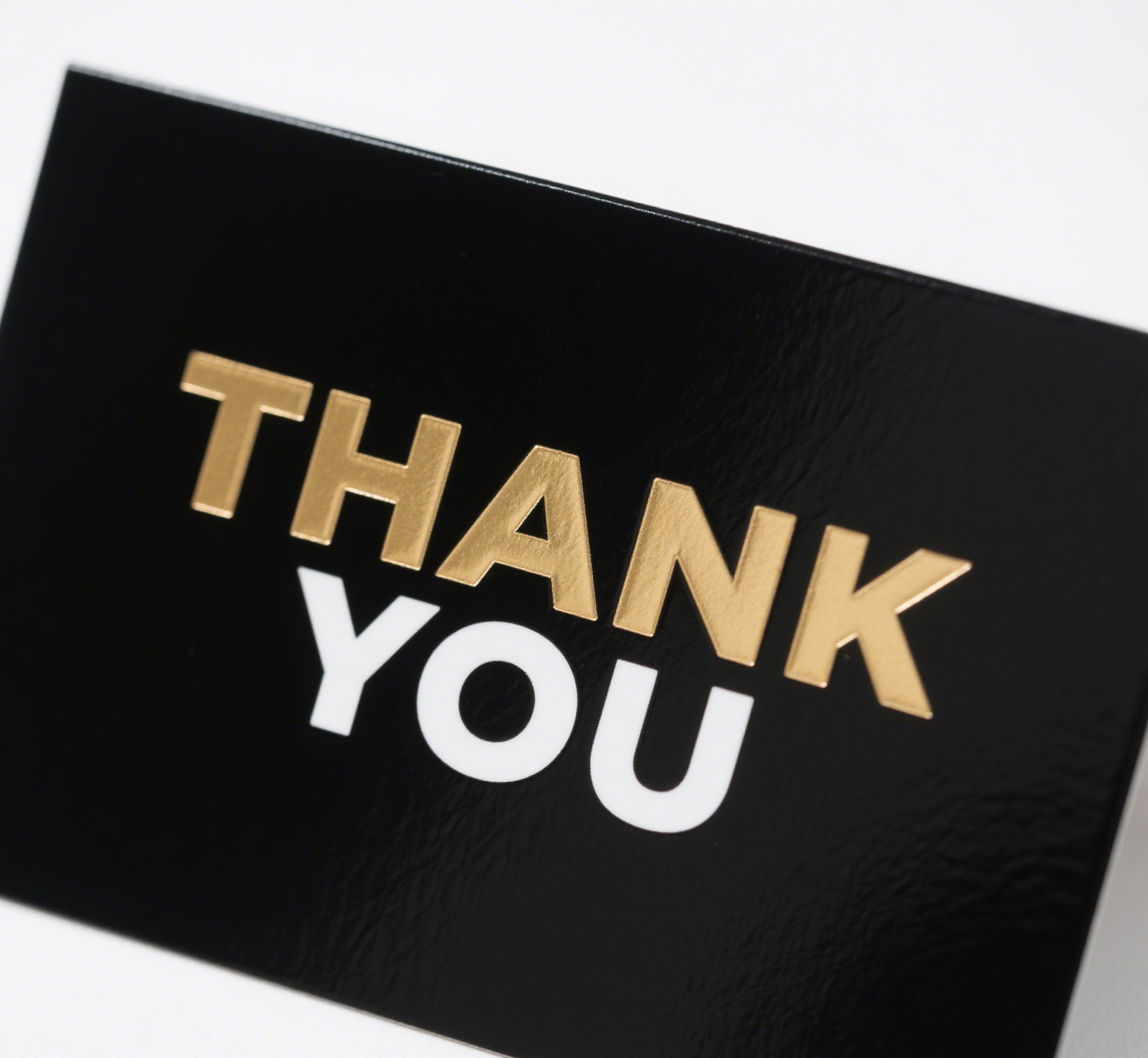 Luxury Paper Thank You Cards UV Print Hot Stamping Crafts Pack with Envelop Thank You Cards High Quality