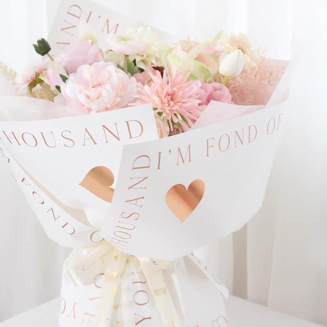 Single-Sided Waterproof Recyclable Floral Craft Paper 20 Sheets Bouquet Wrapping Paper for Florist Supplies Gift DIY Wedding
